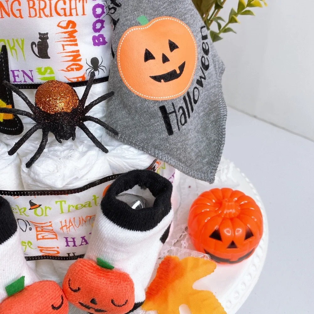 Halloween Diaper Cake, Baby Shower Gift